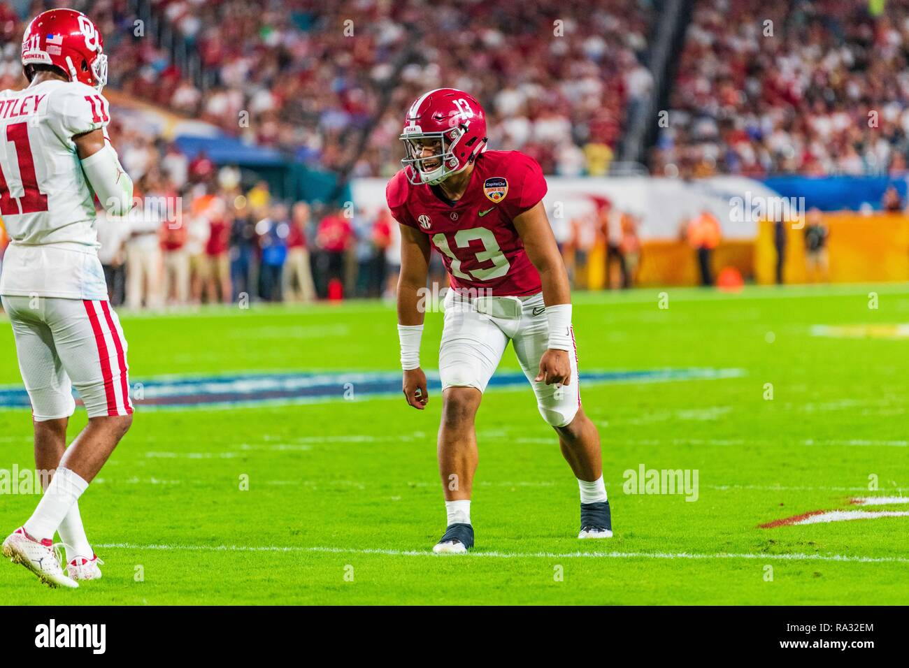 Alabama Crimson Tide Quarterback Tua Tagovailoa 13 During