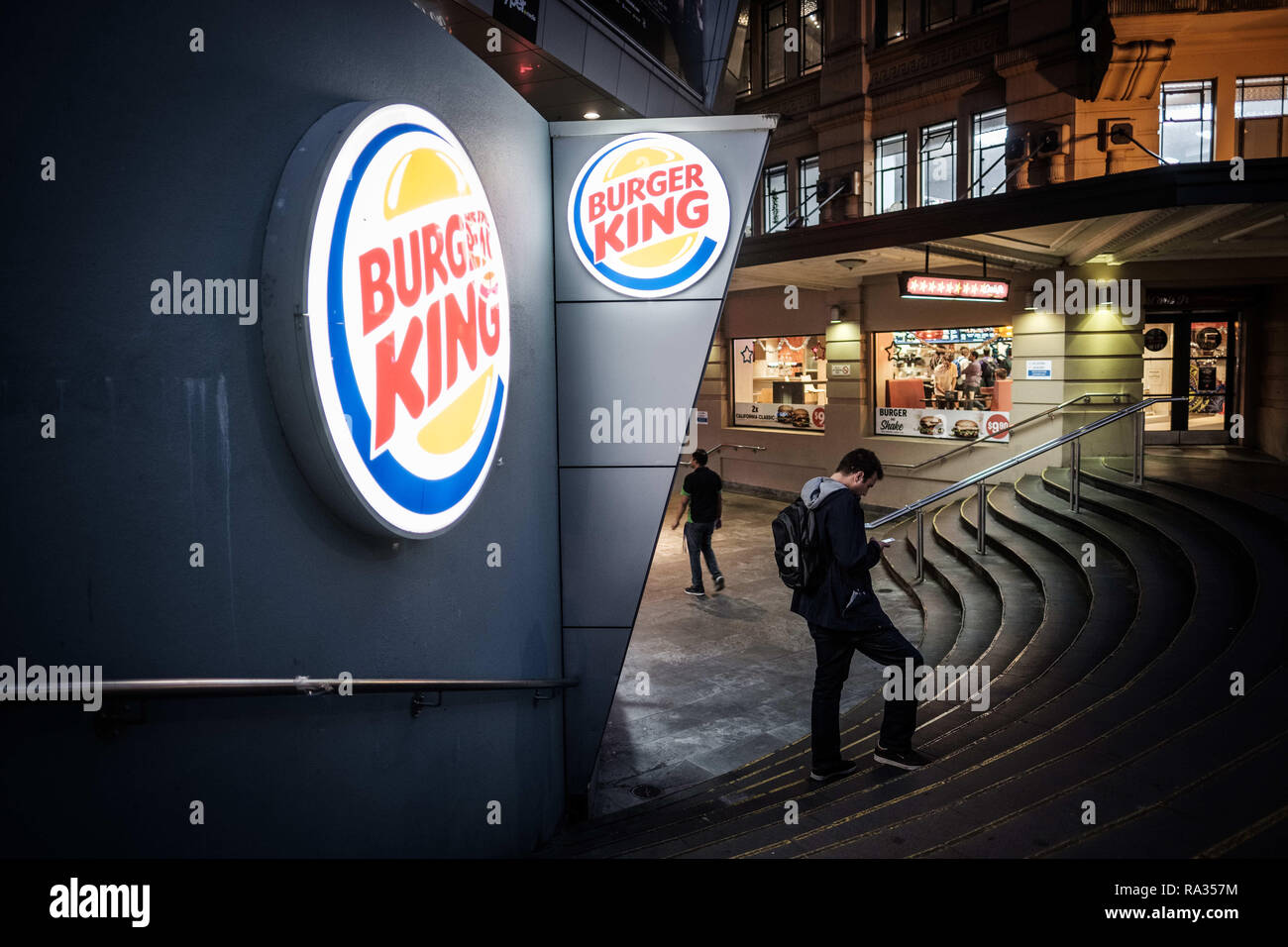 Auckland, New Zealand. 17th Dec, 2018. Fast food chain Burger King logo seen on Queen Street in Auckland, New Zealand. Credit: Hendrik Osula/SOPA Images/ZUMA Wire/Alamy Live News Stock Photo