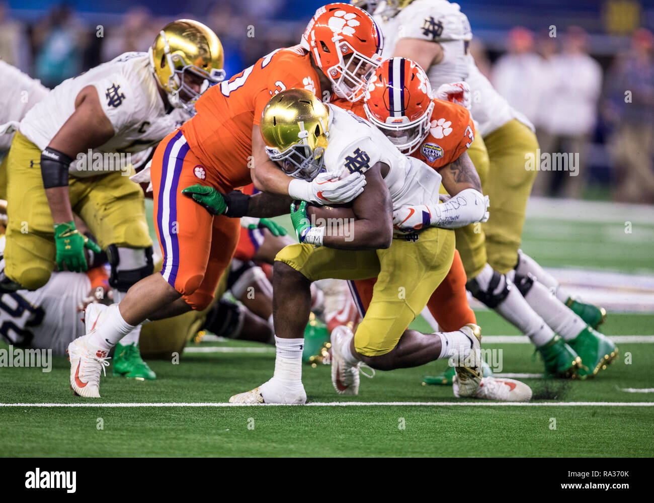 December 29 2018 Clemson Players Make The Tackle On Notre