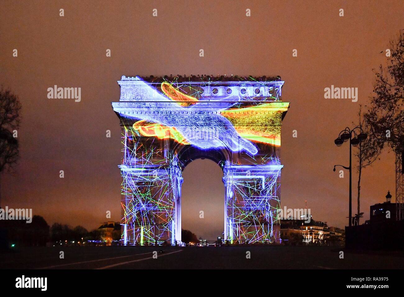 Light projection paris triomphe hires stock photography and images Alamy