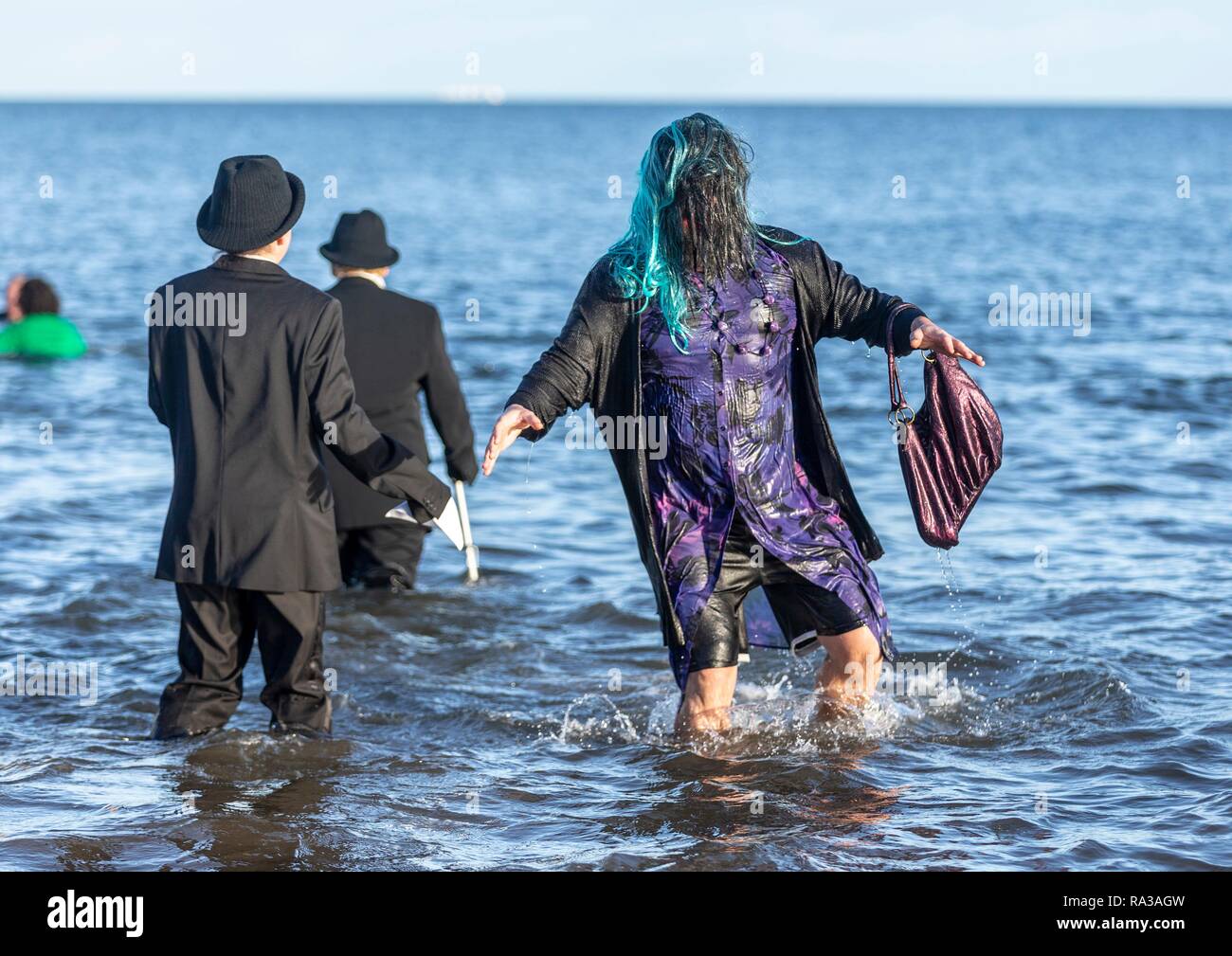 Portobello, Edinburgh, Scotland, UK. 01st Jan, 2019. The traditional