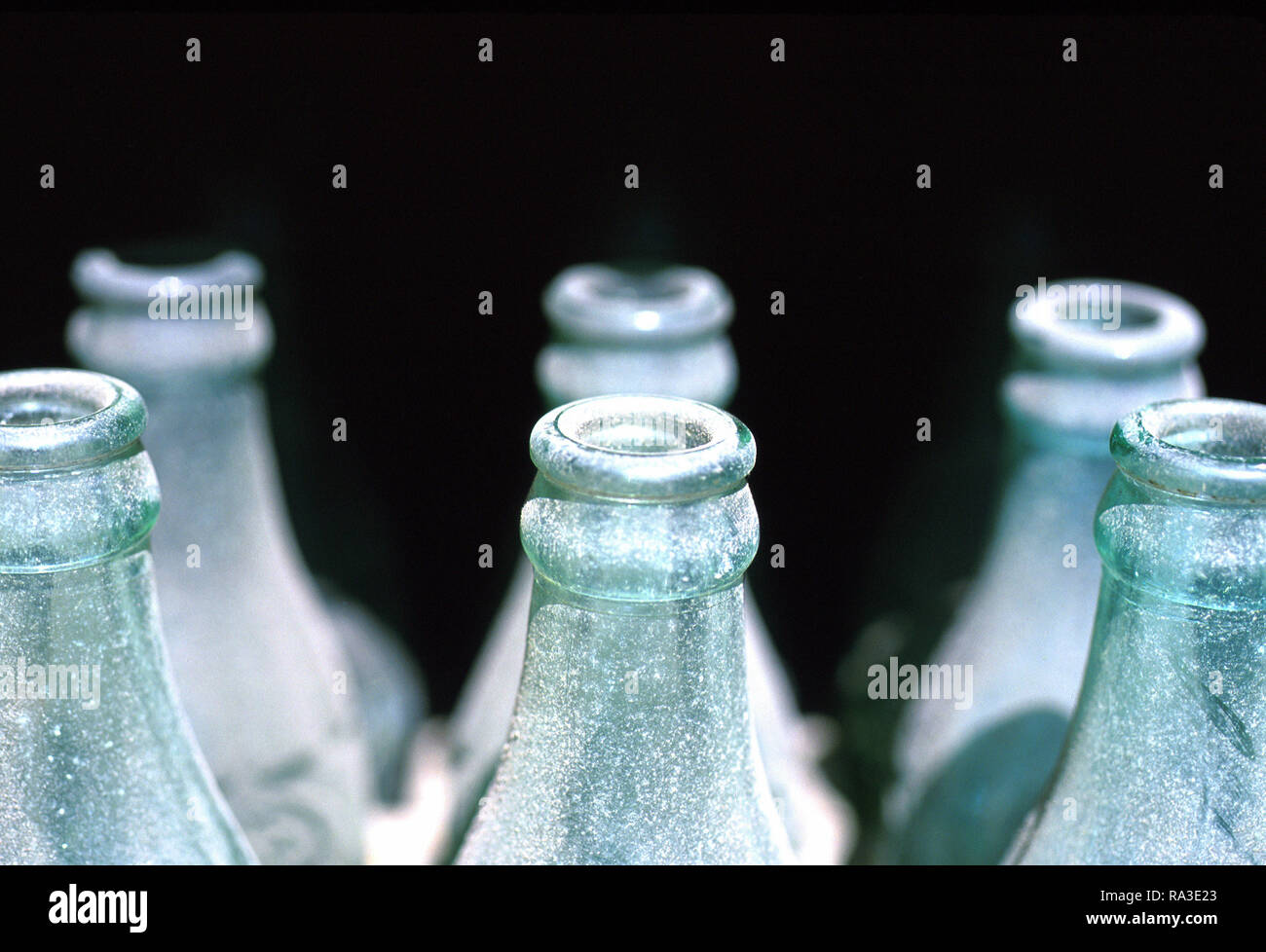 Still life of glass bottles Stock Photo