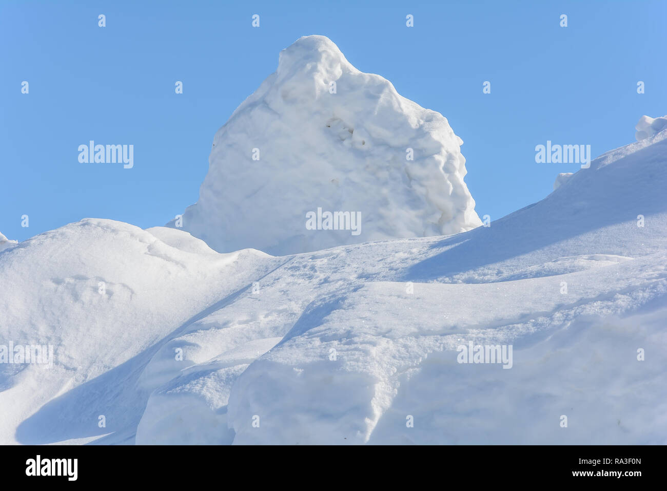 Huge snowy mountains in winter Stock Photo