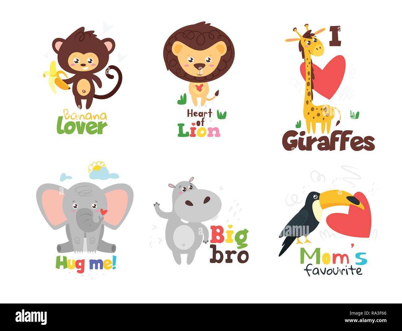 Jungle Animal T Shirt Design Template Vector Illustration Isolated On White Background Stock Vector Image Art Alamy