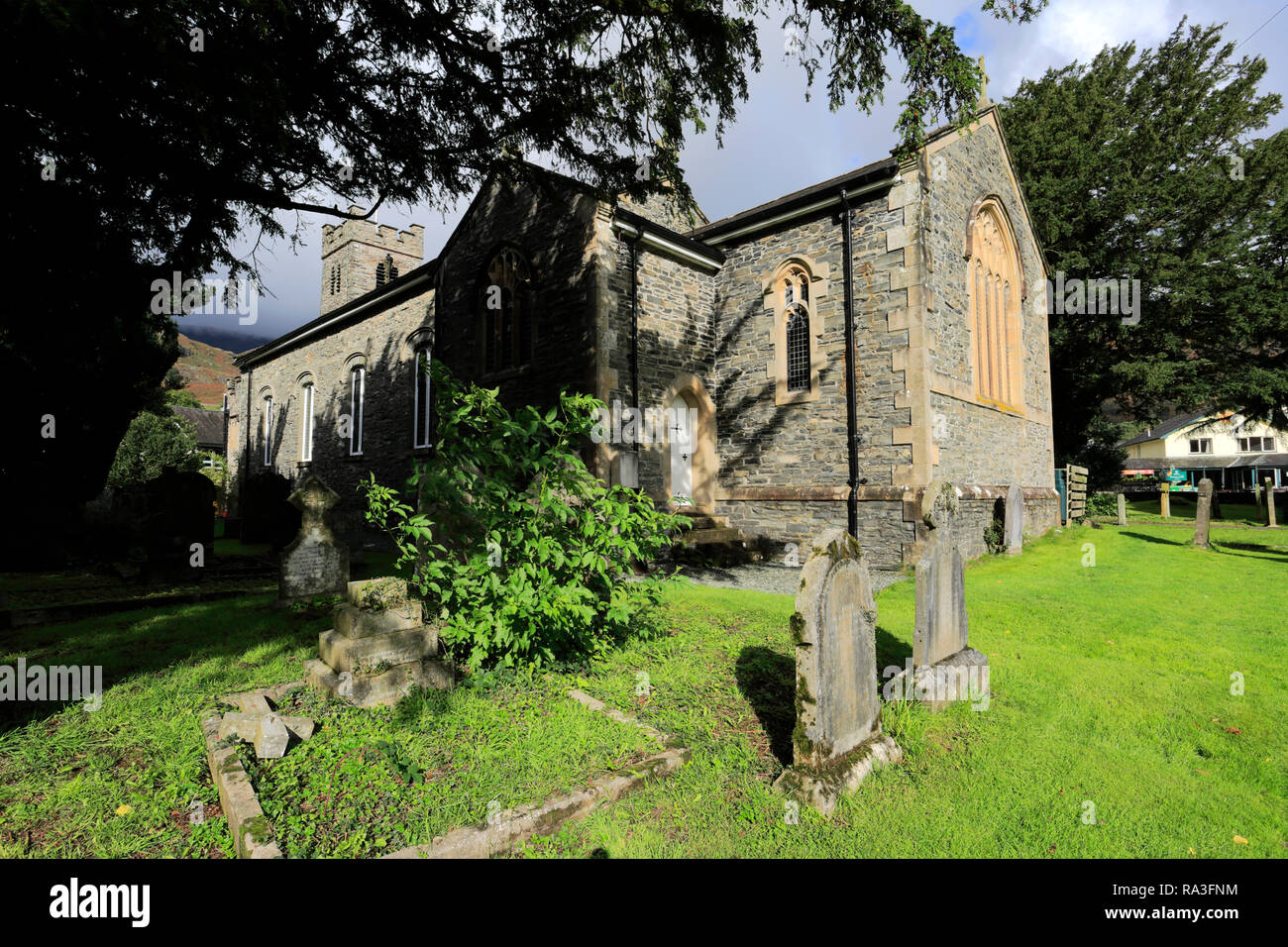 St Andrews Church, Coniston town, Cumbria, Lake District National Park, England, UK Stock Photo