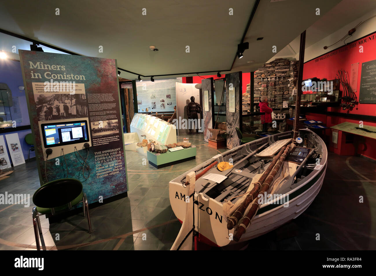 The Story of Coniston Museum, Coniston town, Lake District National Park, Cumbria, England, UK Stock Photo