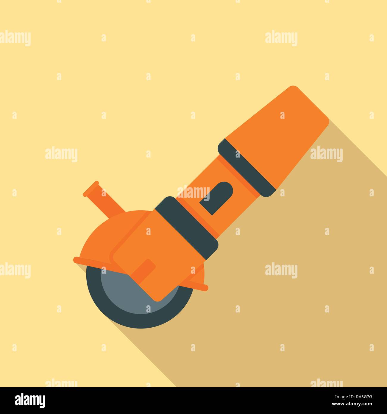 Angle grinder icon. Flat illustration of angle grinder vector icon for web design Stock Vector