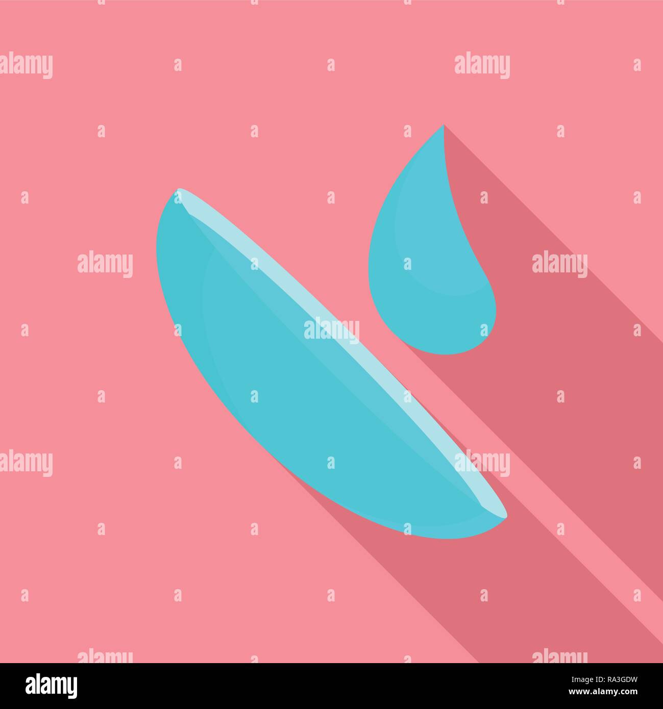 Drop on contact lens icon. Flat illustration of drop on contact lens ...