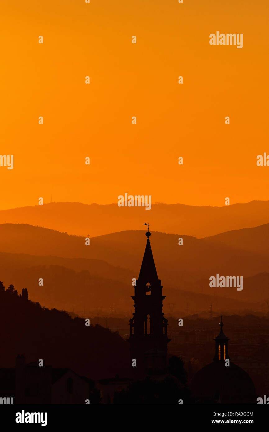 Church tower silhouette sunset background hi-res stock photography and ...