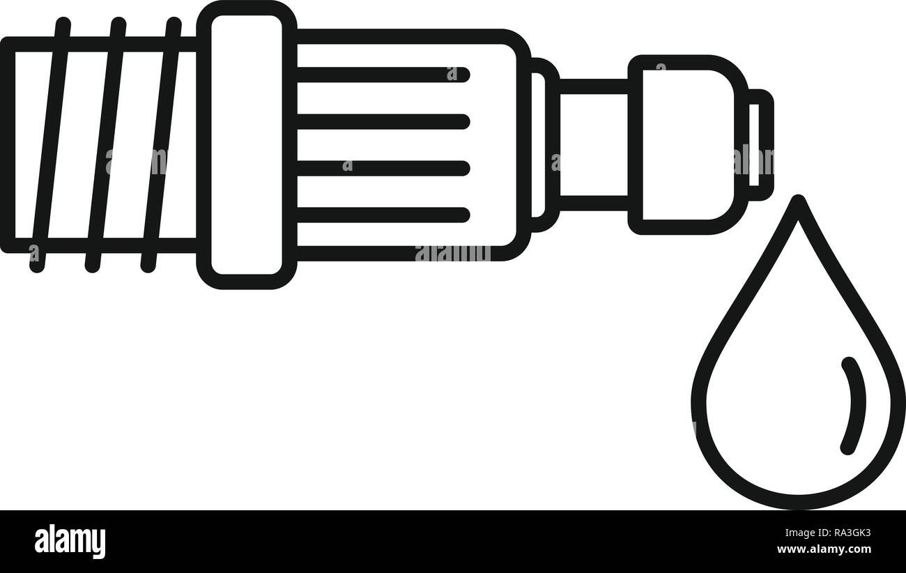 Drop irrigation pipe icon. Outline drop irrigation pipe vector icon for ...