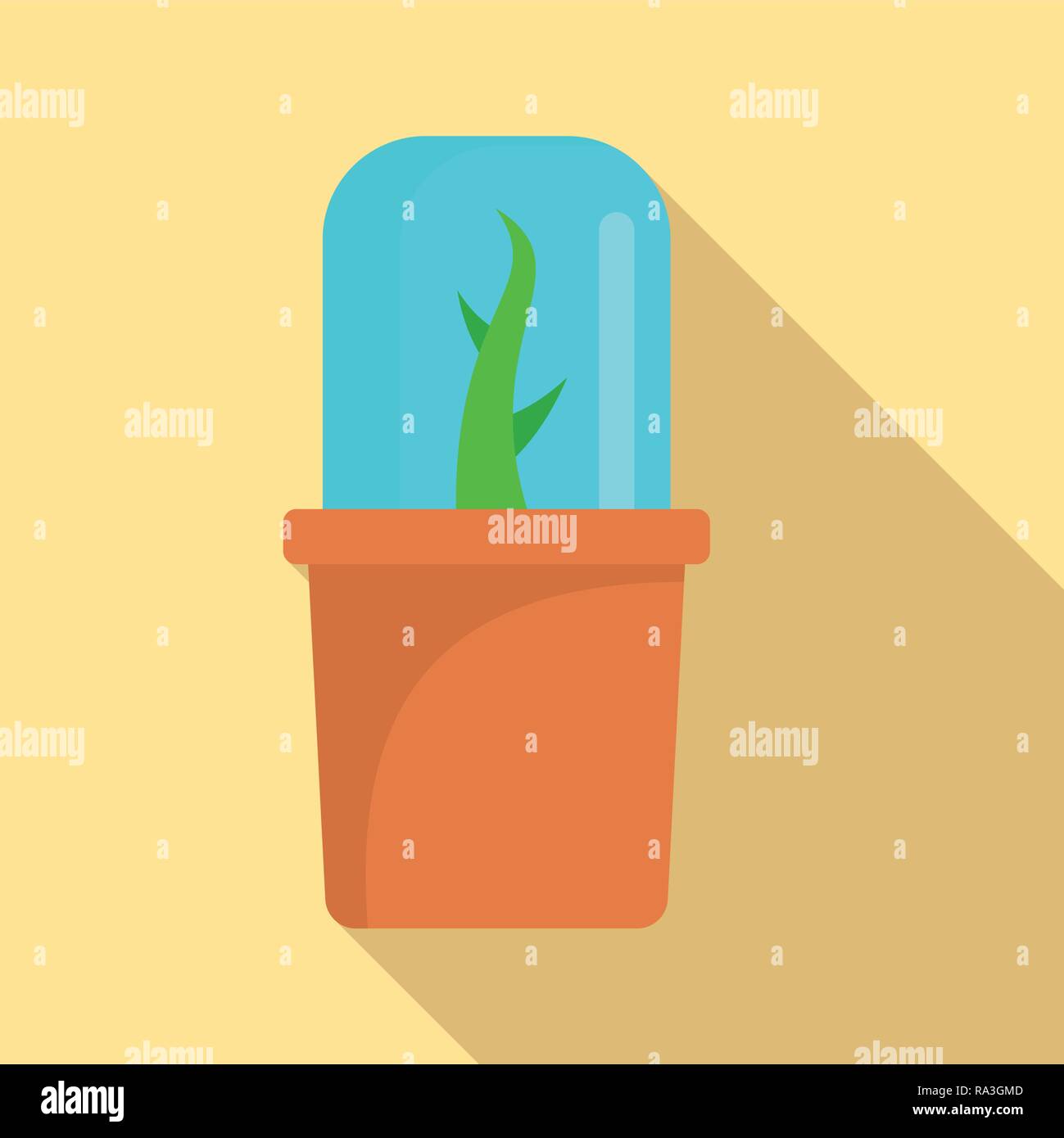 Glass plant pot icon. Flat illustration of glass plant pot vector icon ...