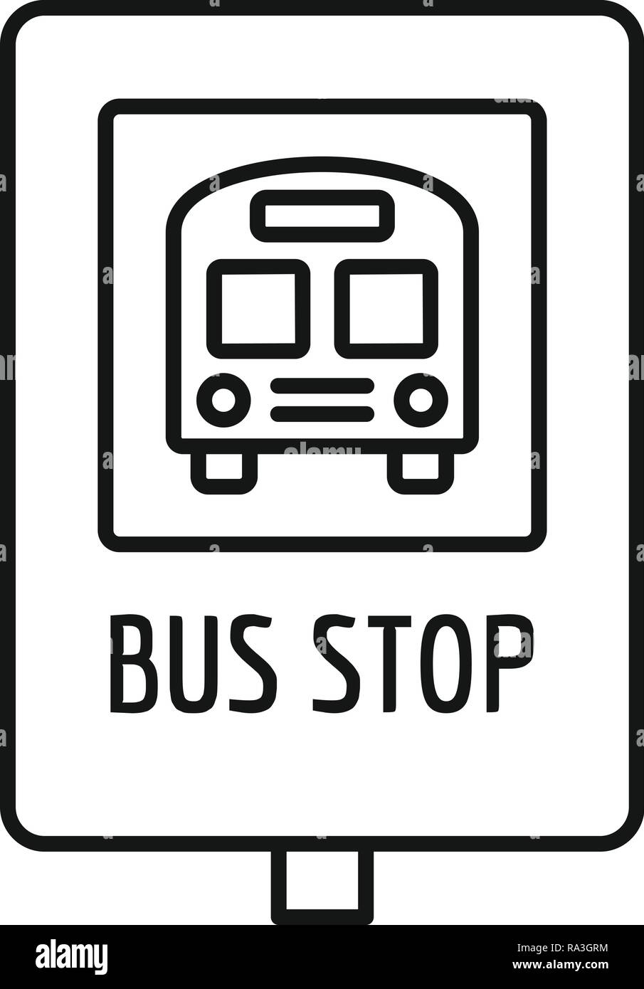 School bus stop sign icon. Outline school bus stop sign vector icon for web design isolated on white background Stock Vector