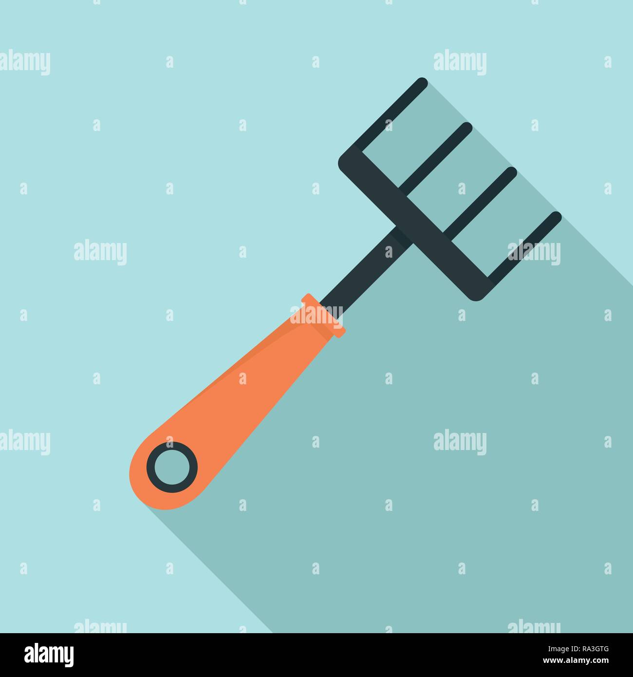 Hand rake icon. Flat illustration of hand rake vector icon for web ...