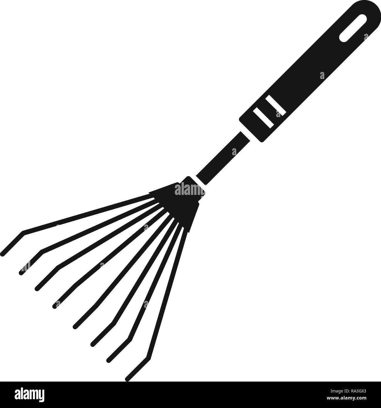 Metal rake icon. Simple illustration of metal rake vector icon for web ...