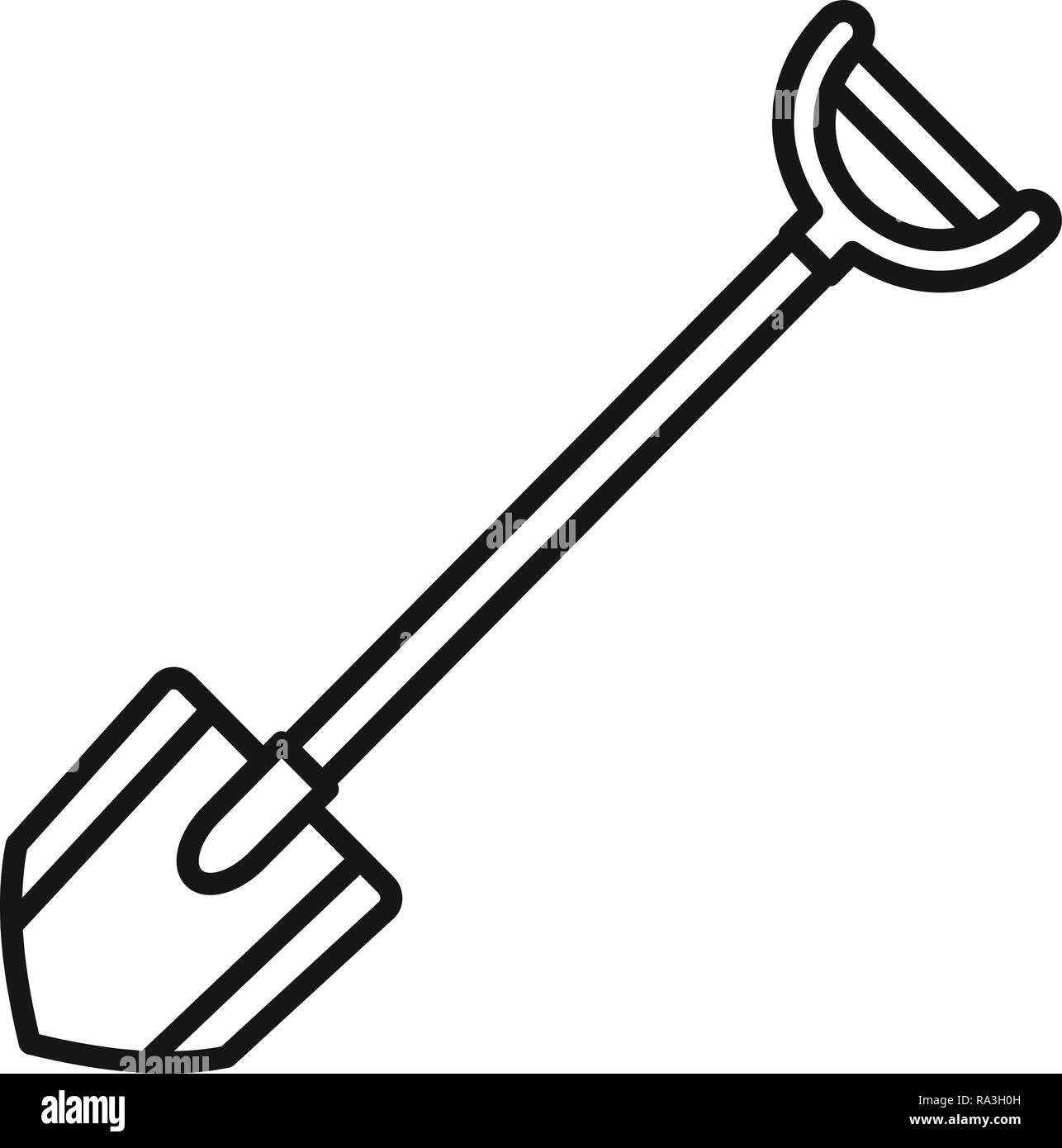 Shovel icon. Outline shovel vector icon for web design isolated on