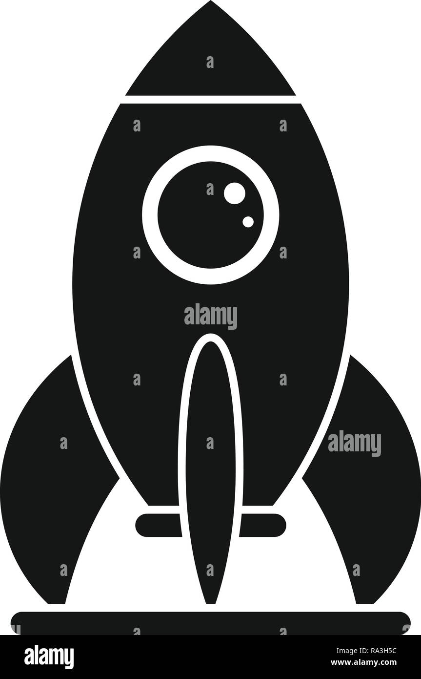 Kid amusement rocket icon. Simple illustration of kid amusement rocket
