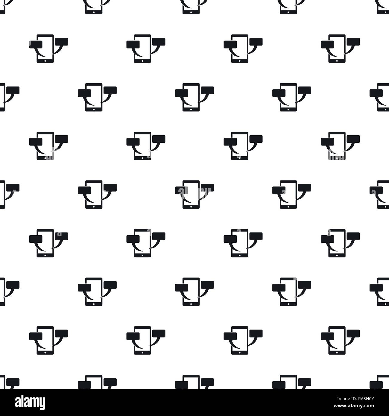 Smartphone chat pattern seamless vector repeat geometric for any web design Stock Vector