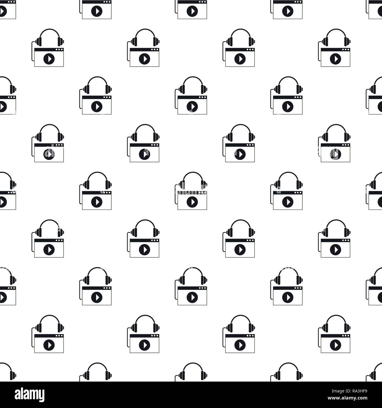 Play audio file pattern seamless vector repeat geometric for any web design Stock Vector