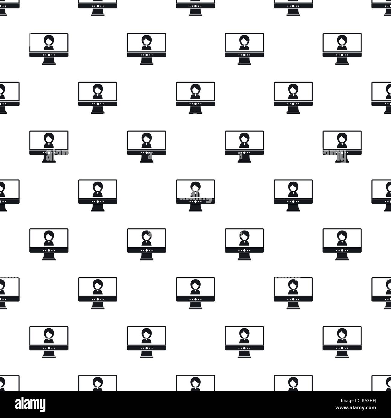 Video conference pattern seamless vector repeat geometric for any web design Stock Vector