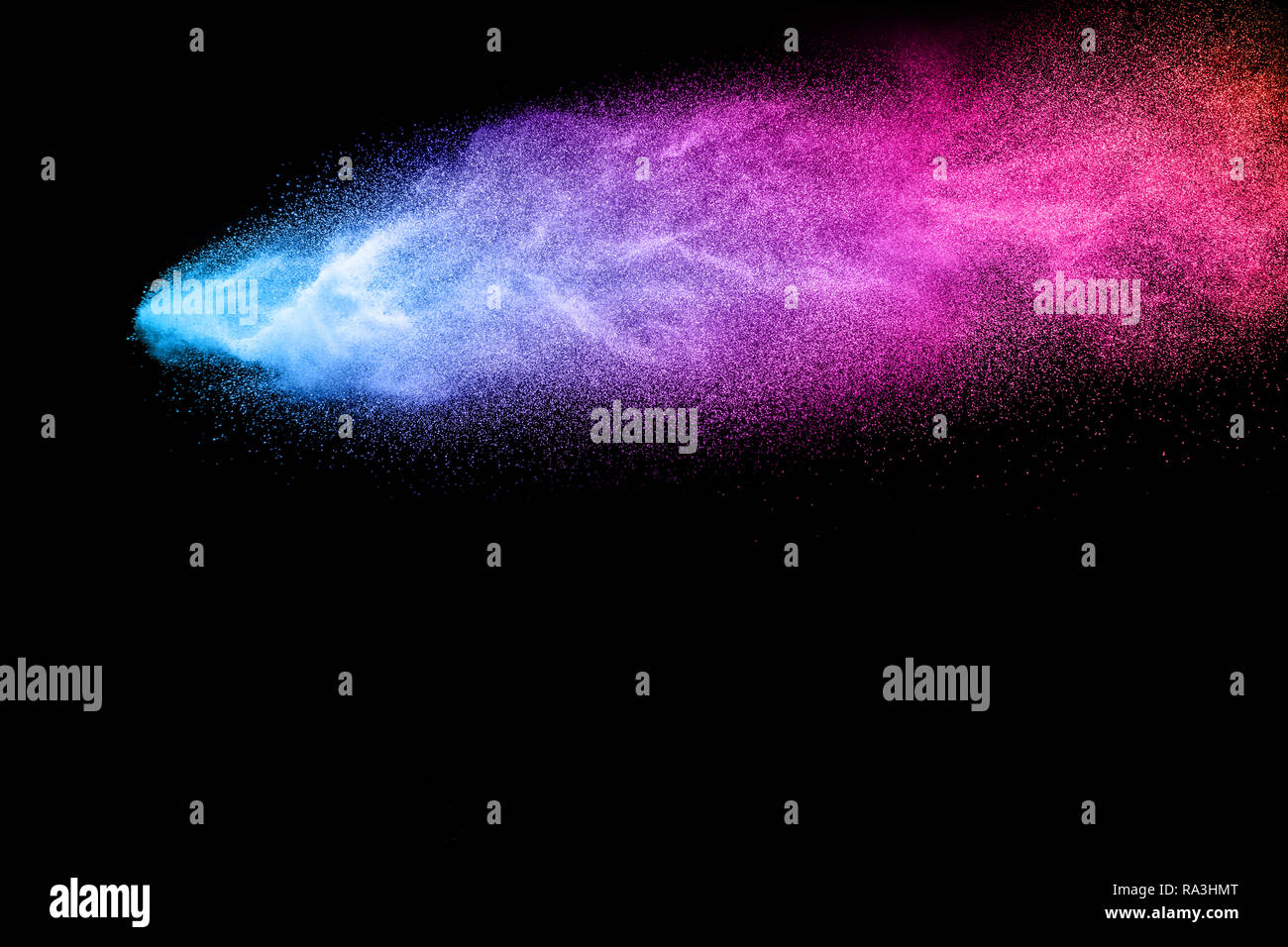 Multi Color Particles Explosion On Black Background Colorful Dust Splatter On Dark Background Stock Photo Alamy