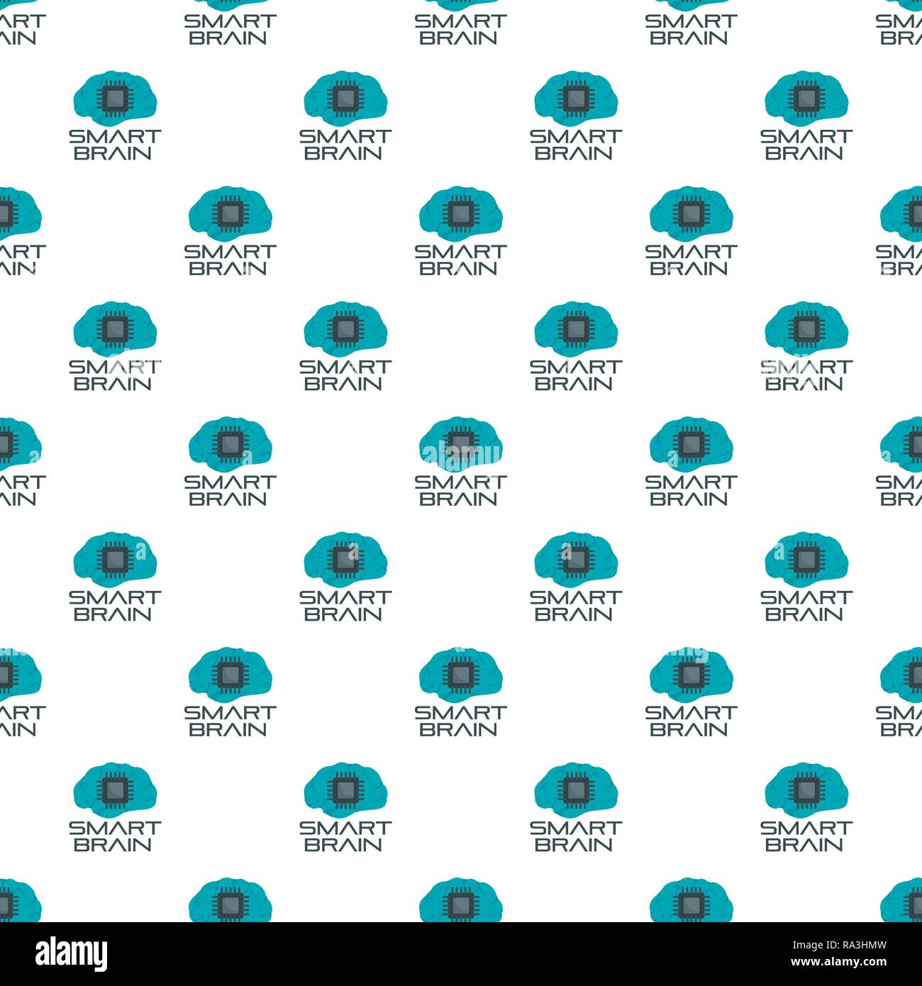 Smart brain pattern seamless vector repeat for any web design Stock Vector