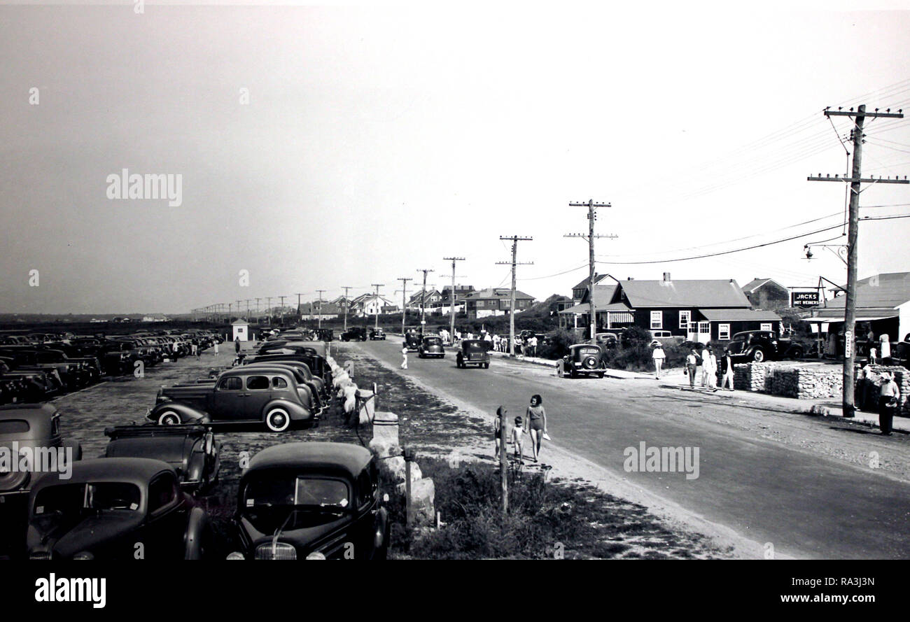 Atlantic Avenue, Westerly, Rhode Island before the Hurricane of 1938 (ca. September 1938) Stock Photo