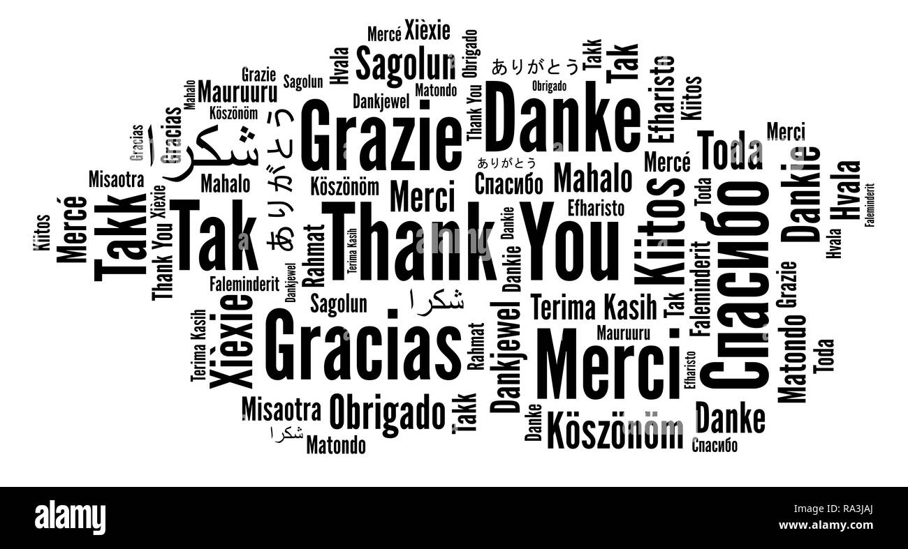 Thank You illustration word cloud in different languages Stock Photo