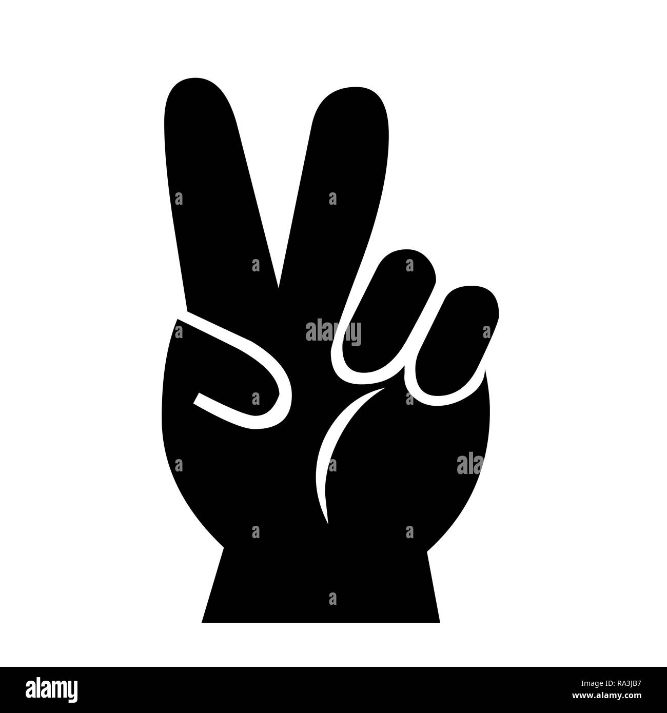 Symbol peace and love with hand Stock Photo