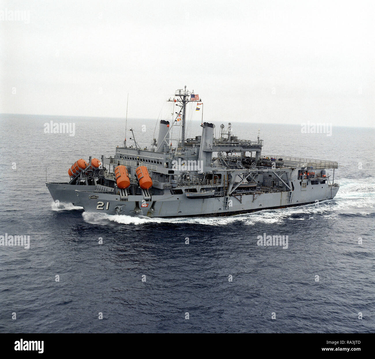 1976 A port bow view of the submarine rescue ship USS PIGEON (ASR 21