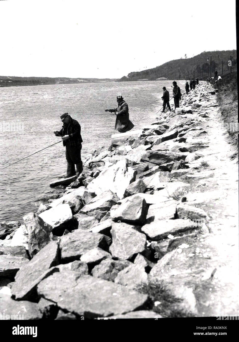 Men Fishing Cape Cod Canal June 1945 Stock Photo - Alamy
