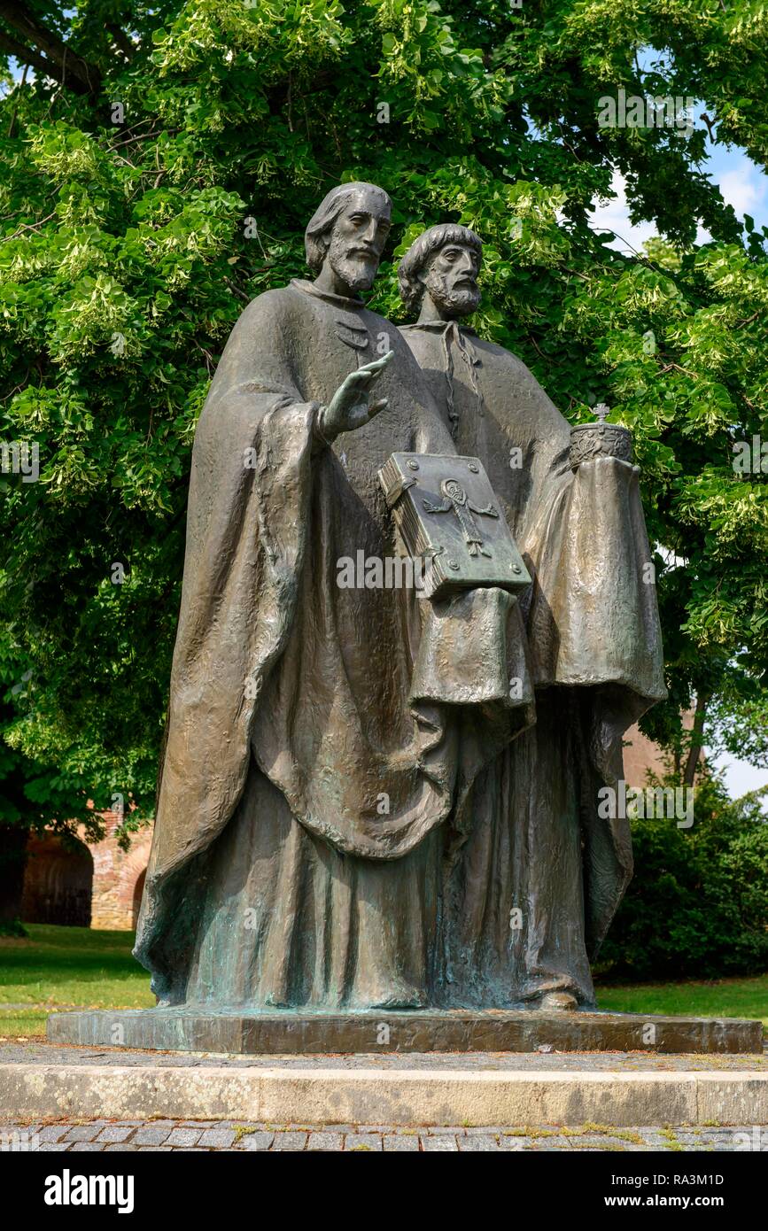 Slavic Saints Cyril and Methodius, Castle District, Upper Town, Nitra, Neutra, Slovakia Stock Photo