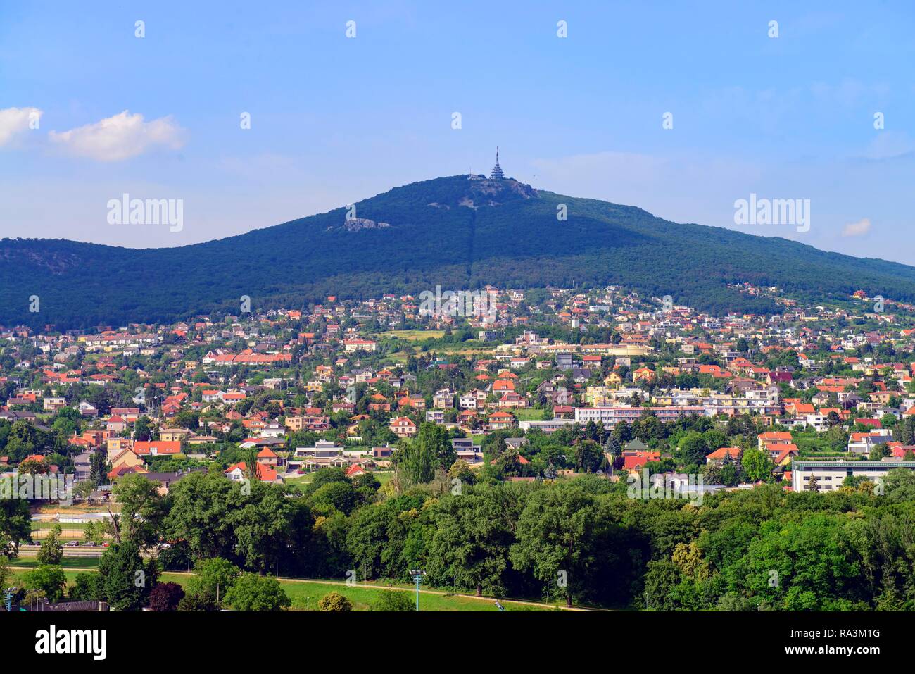 View from the Upper Town to the Lower Town, Castle District, Nitra, Neutra, Slovakia Stock Photo