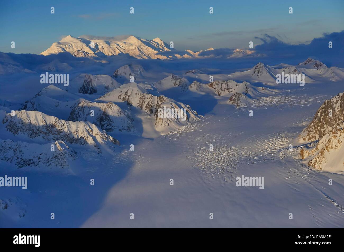 Mount Logan, 5959 m, highest mountain in Canada, front Kaskawulsh Glacier, St. Elias Mountains