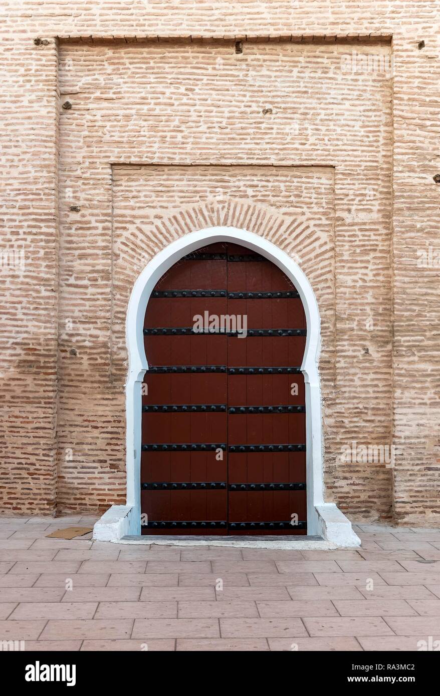 Ornate door at Koutoubia Mosque, Marrakech, Morocco Stock Photo