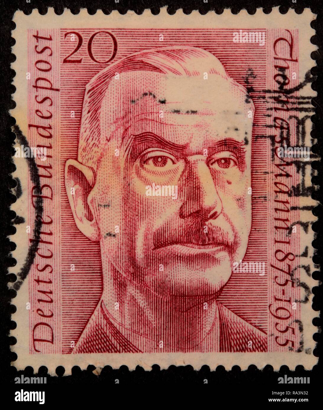 Thomas Mann, a German writer, 1929 Nobel Prize in Literature laureate, portrait on a German stamp, Germany Stock Photo