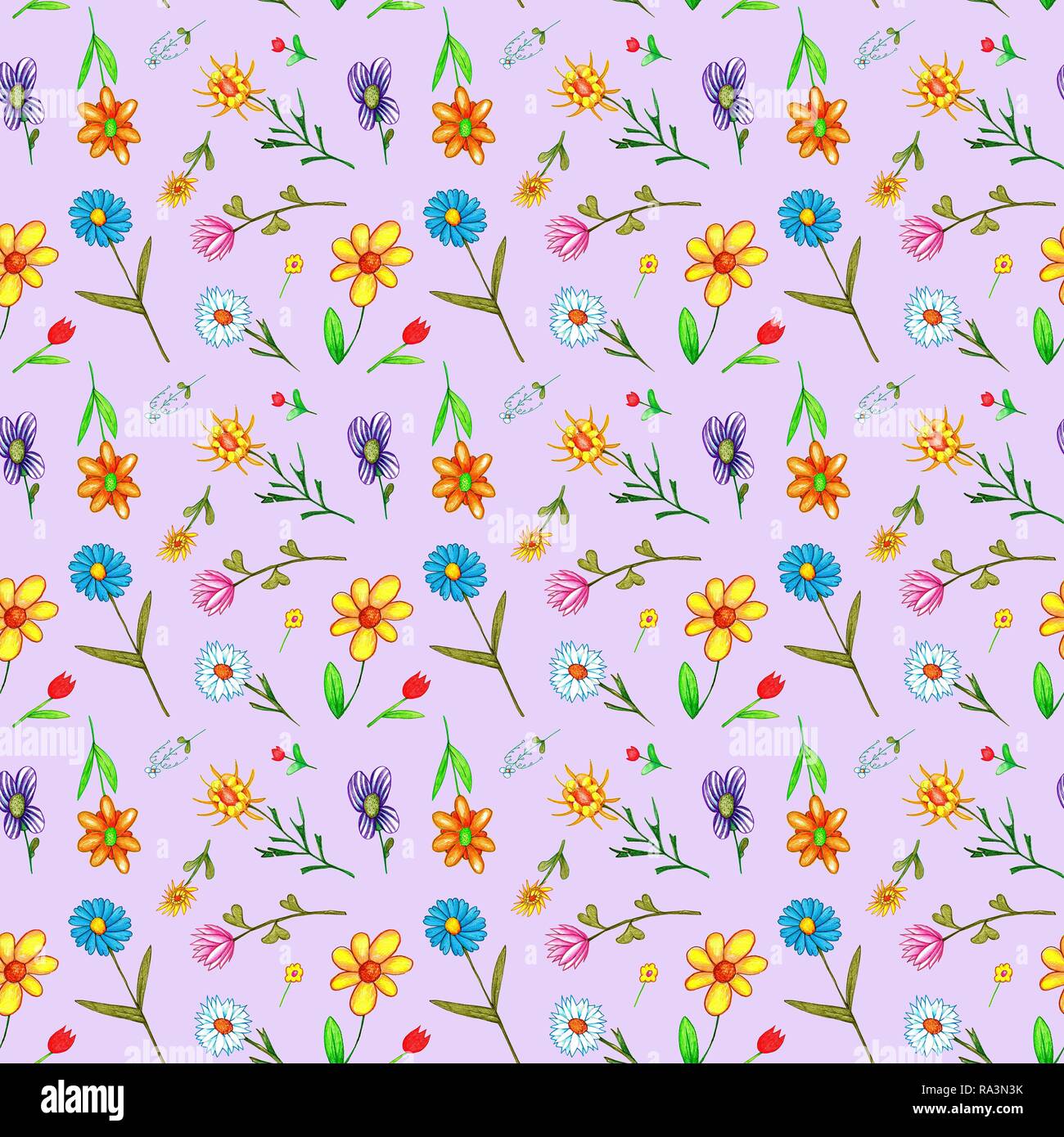 Wrapping paper, wallpaper, background violet, pink, seamless pattern,  colorful flowers, Germany Stock Photo - Alamy