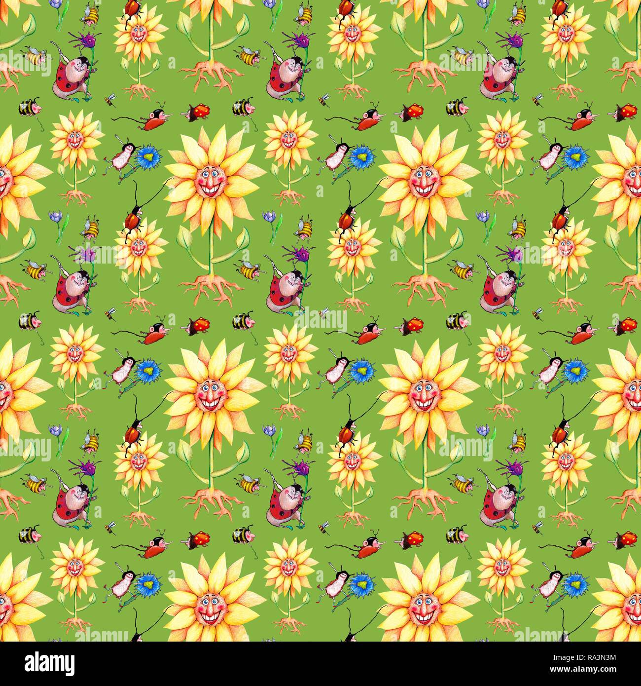 Wrapping paper, wallpaper, background green, seamless pattern, wild