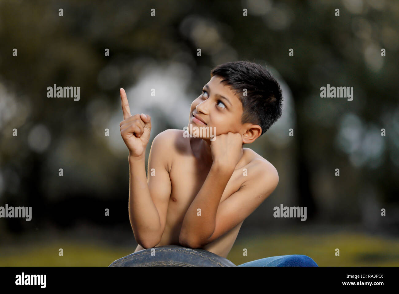 Rural indian child Stock Photo