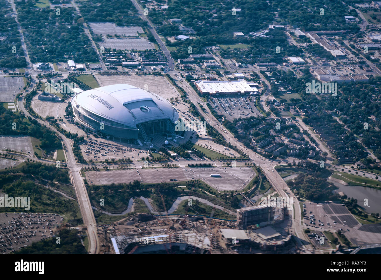 Arlington, Texas / USA - 10/11/2018: AT&T football Stadium,  completed on May 27, 2009, is home of the Dallas Cowboys and home of the Cotton Bowl Clas Stock Photo