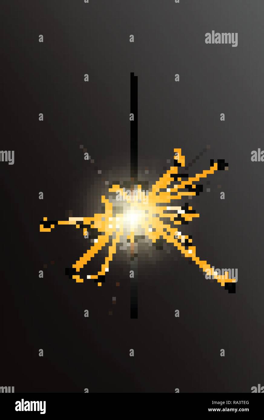 Realistic Holiday Bengal Light, with bright sparkle burning. Vector