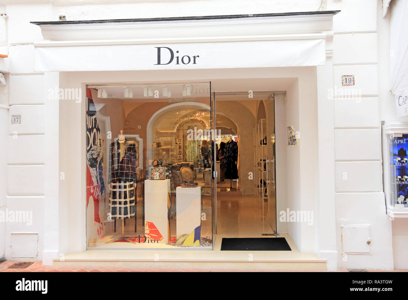 Dior shop, Capri Stock Photo