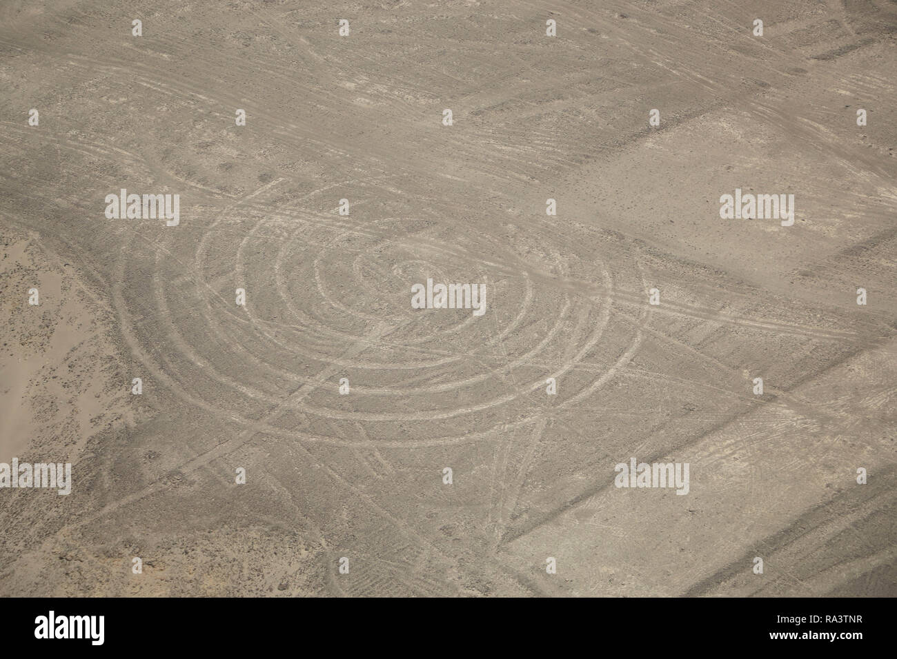 Nazca desert, Peru, lines in the form of a twisting spiral Stock Photo