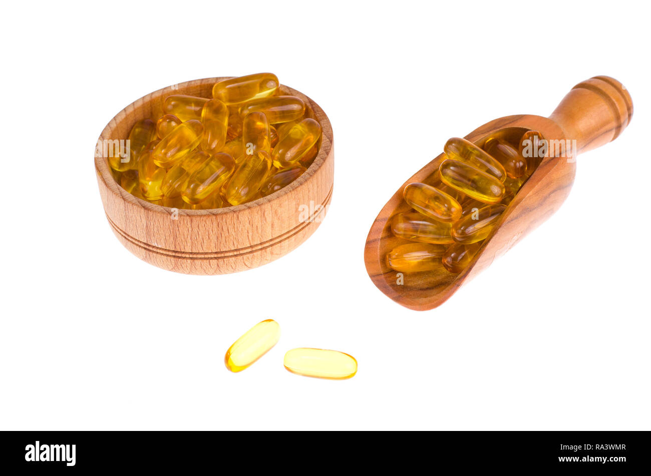 Yellow vitamin soft gelatin capsules with oily drug and nutritional