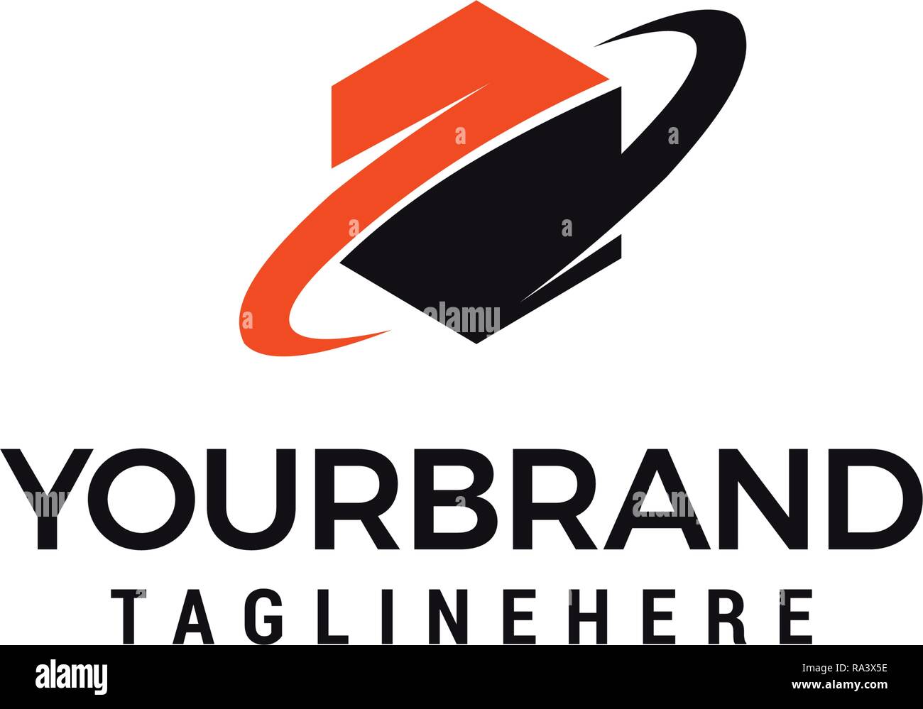 Geometric Hexagon Building Construction Technology Logo Vector Icon