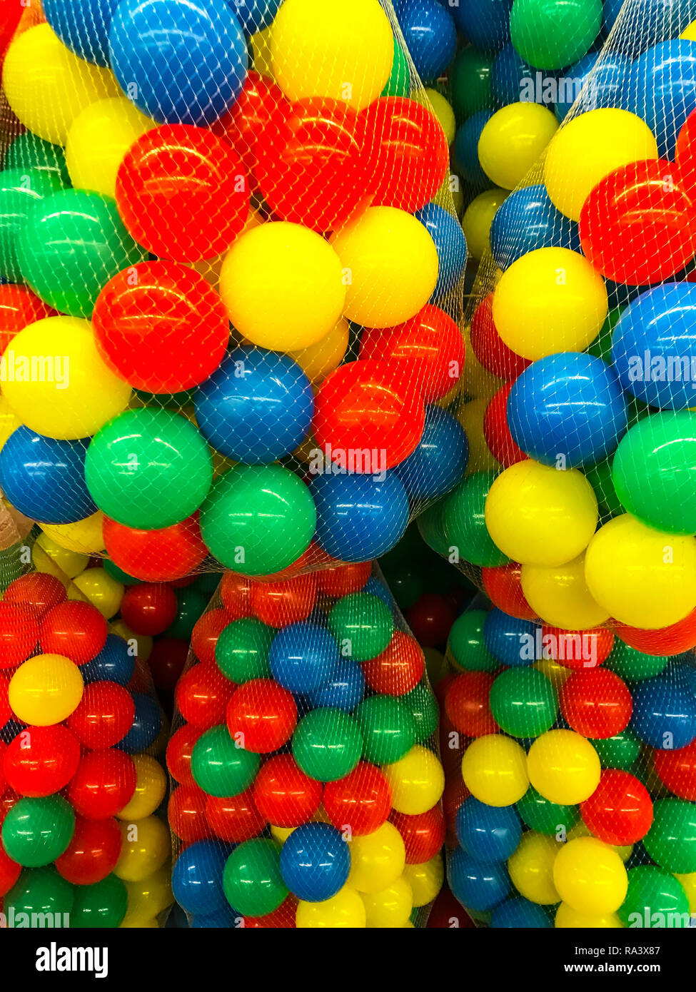 Plastic colored balls in grid. Studio Photo Stock Photo Alamy