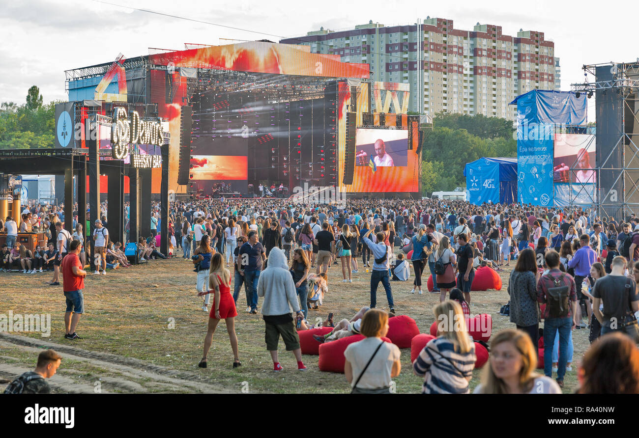 Kiev Ukraine July 08 2018 People Visit Music Concert At Atlas Weekend Festival In National Expocenter The Atlas Weekend Is A Popular Annual Mode Stock Photo Alamy