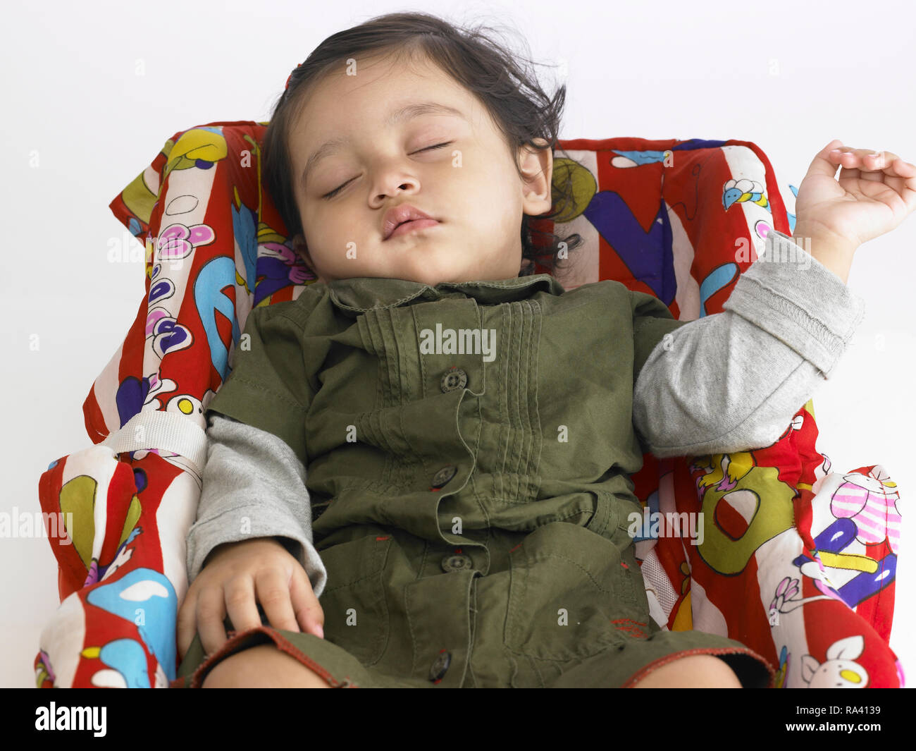 INFANT SLEEPING IN A COT Stock Photo Alamy