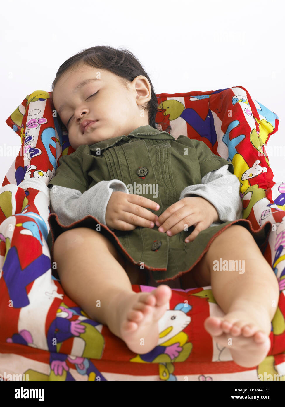 INFANT SLEEPING IN A COT Stock Photo Alamy