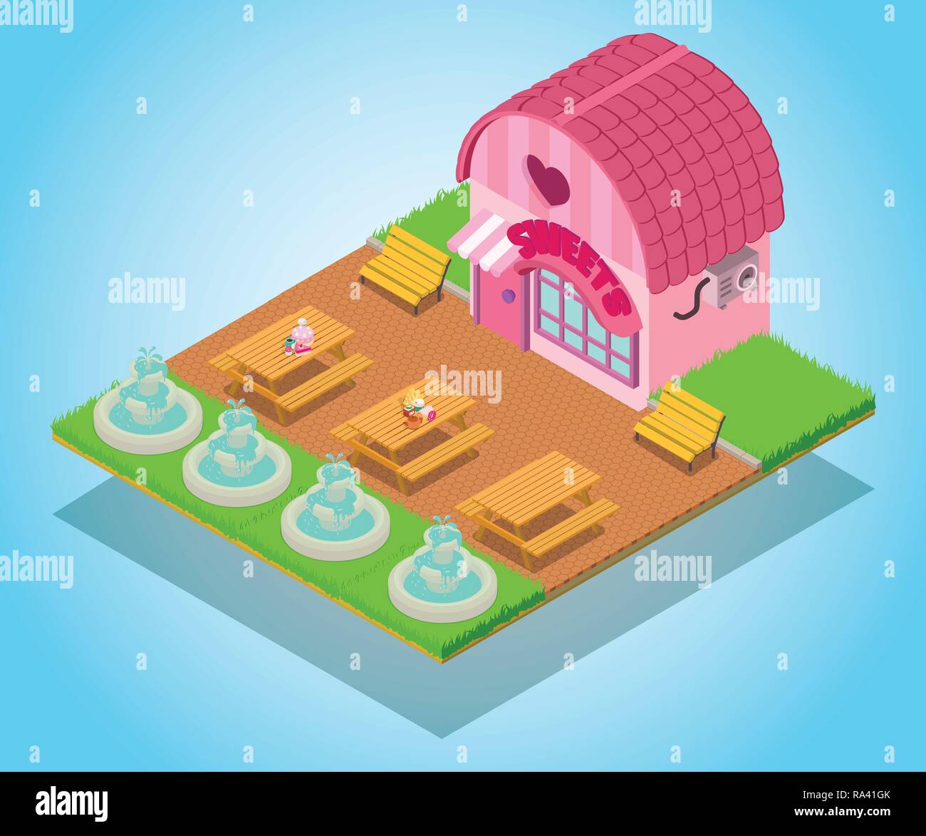 Caramel concept banner, isometric style Stock Vector