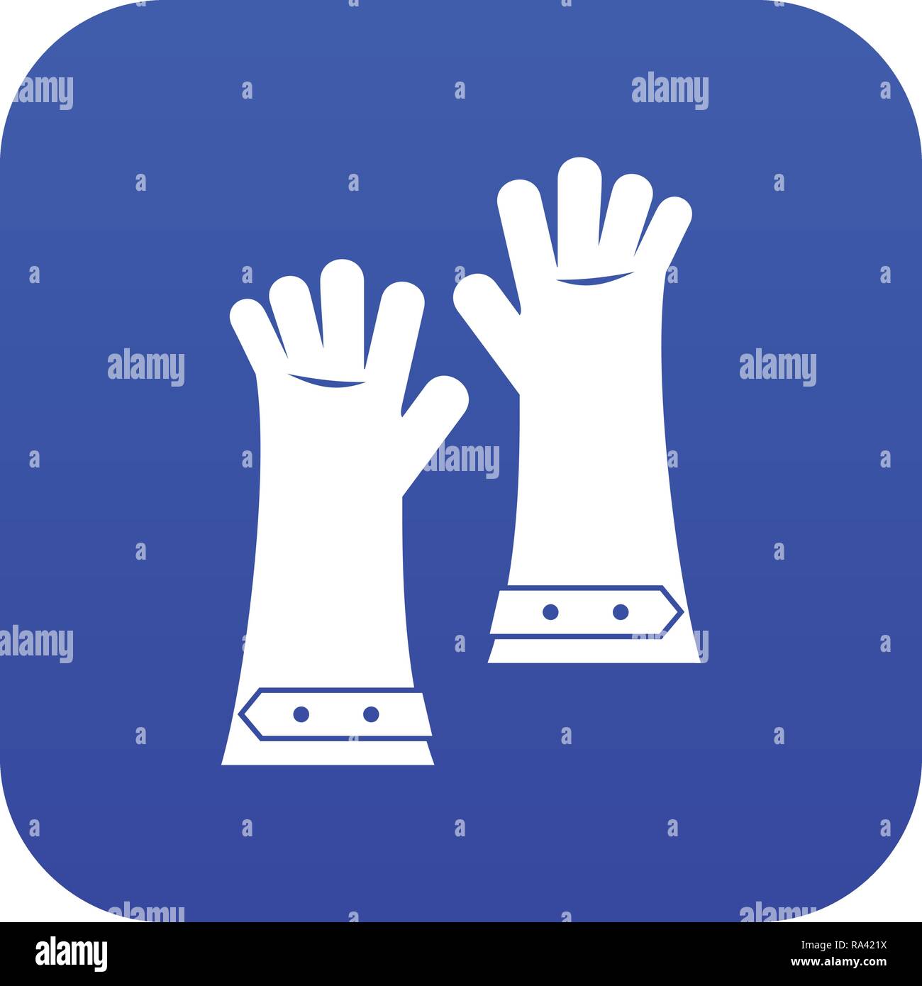 Heat resistant gloves for welding icon digital blue Stock Vector Image ...